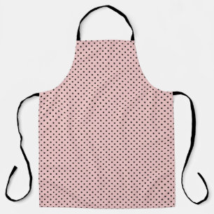 Tablier Pois rose noir
