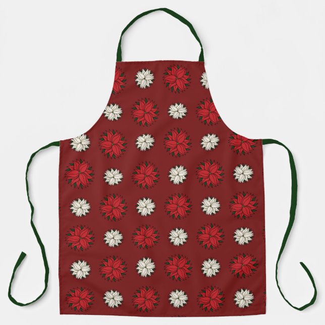 Tablier pois rouges et blancs Poinsettia (Recto)