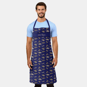 Tablier Poisson Coquillages Mouches Pêcheurs Apron personn