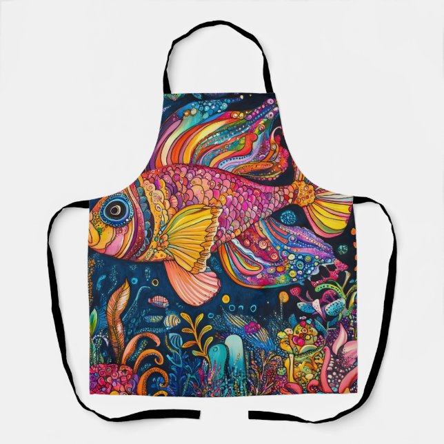 Tablier Poisson Océan Fantaisiste 4 (Recto)