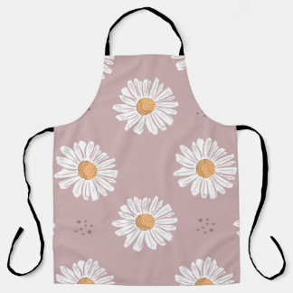 Tablier Poitrine rose : Motif à répétition florale.