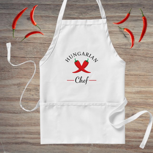 Tablier Poivron Rouge Croix • Chef Hongrois Moderne (Créateur téléchargé)