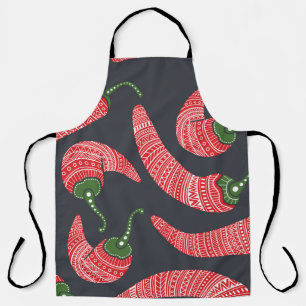 Tablier Poivrons rouges : motif vintage sans soudure