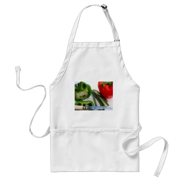 Tablier Poivrons verts et rouges avec haricots (Devant)