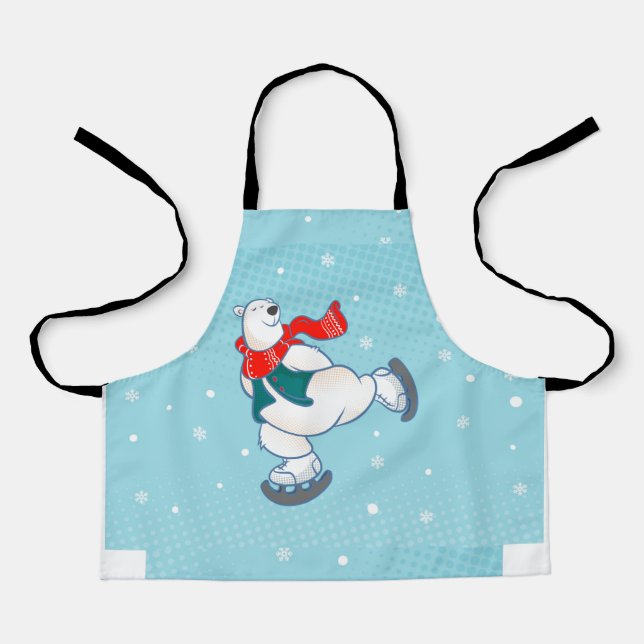 Tablier Polar bear on ice skates (Recto)