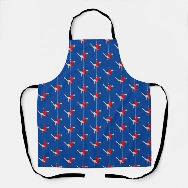 Tablier Pôle bleu et rouge Fitness Thème (Recto)