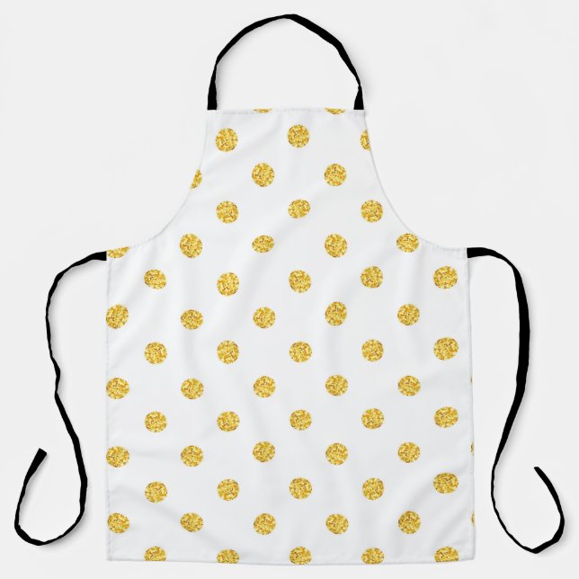 Tablier Polka Gold Parties scintillant points Texture (Recto)