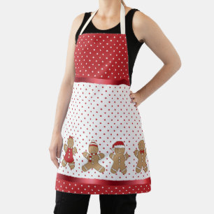 Tablier Polka rouge & blanc Dot & pain d'épice Hommes No