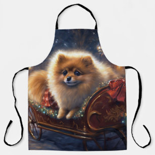 Tablier Pomeranian Fêtes de Noël Brossé