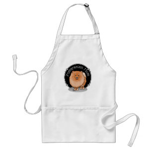 Tablier Pomeranian Maman Pom Maman (rouge orange) Mignonne