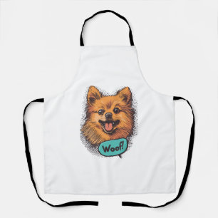 Tablier Pomeranian Pop Art � Chien de Bande Dessinée Rétro