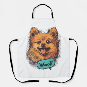 Tablier Pomeranian Pop Art � Chien de Bande Dessinée Rétro
