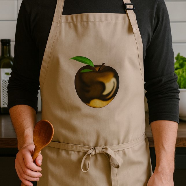 Tablier Pomme Dorée avec Feuille Métallique Brillante (Créateur téléchargé)