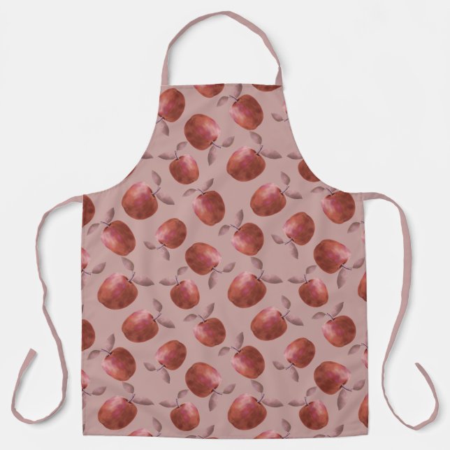 Tablier Pommes d'hiver teintes rouges muettes (Recto)