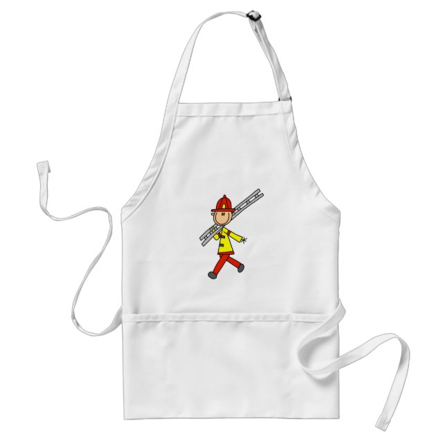 Tablier Pompier bonhomme allumette avec échelle (Devant)