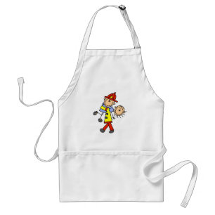 Tablier Pompier bonhomme allumette sauvant des vies