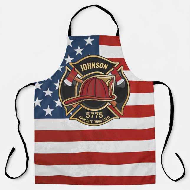 Tablier Pompier Département de secours de pompiers USA Dra (Recto)