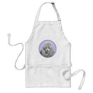 Tablier Poodé Jouet miniature Argent gris bleu Chien Art