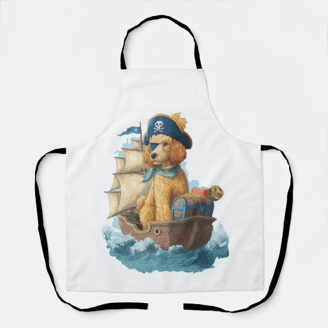 Tablier Poodle Pirate � Drôle de chien de mer (Recto)