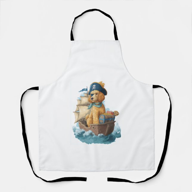 Tablier Poodle Pirate � Drôle de chien de mer (Recto)