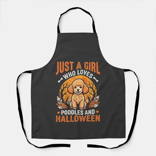 Tablier Poodles Halloween Fille Conception Amoureuse de Ch (Recto)