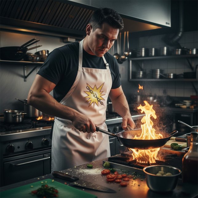 Tablier Pop Art Broken Chain Explosion Bold Comic Style (Créateur téléchargé)