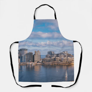 Tablier Port de Sliema et gratte-ciel à Malte