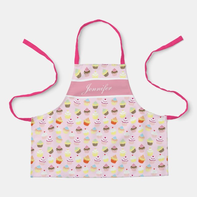 Tablier Porte-bébé sur mesure rose Cupcake Girl's (Recto)