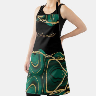 Tablier Porte d'agate d'or vert personnalisé