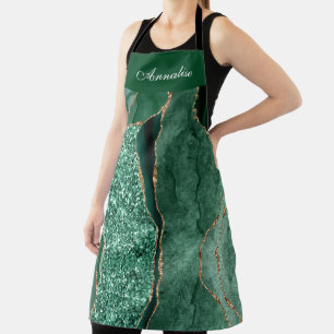 Tablier Porte d'agate verte à séquence personnalisée