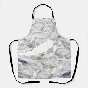 Tablier Porte de parties scintillant blanche et or