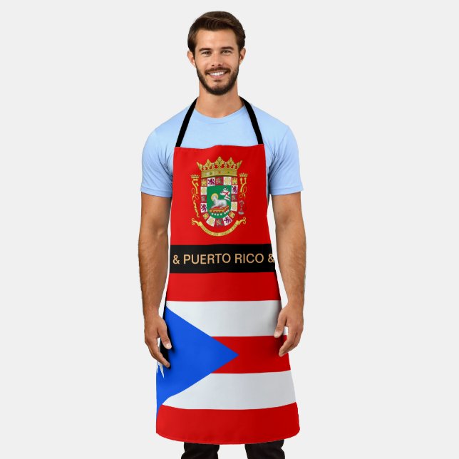 Tablier Portoricain Drapeau Apron, cuisine Porto Rico Chef (Porté)