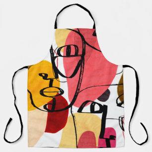 Tablier Portraits of a woman in modern abstract style. Han