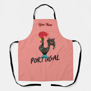 Tablier Portugal Barcelos coq symbole, rose
