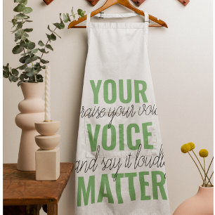 Tablier Positive Green Your Voice Matter Motivation Citati