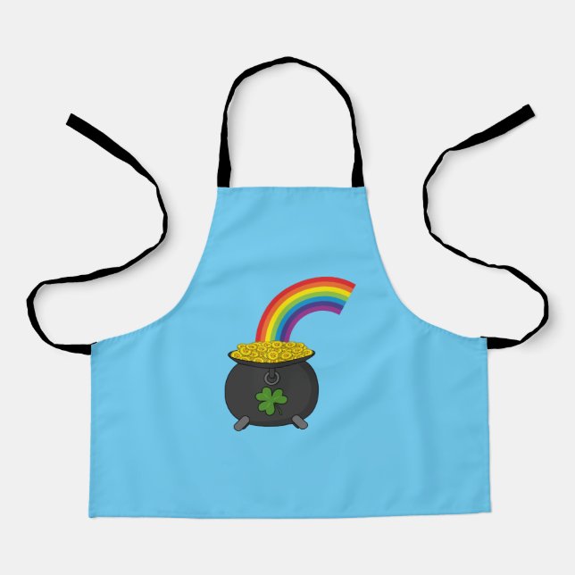 Tablier Pot de dessin en or arc-en-ciel (Recto)