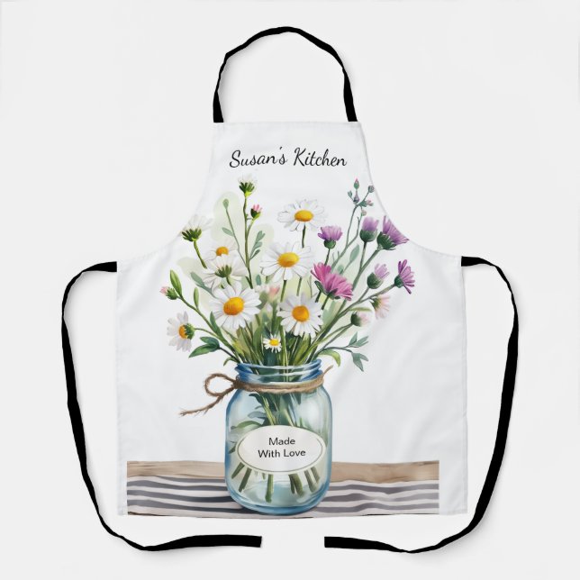 Tablier Pot de fleurs sauvages en bocal Mason (Recto)