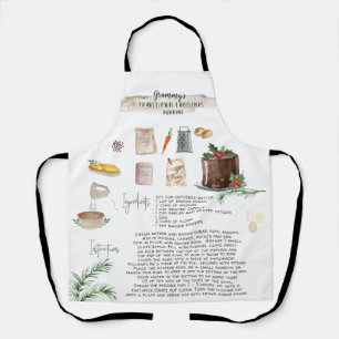 Tablier Pouding de Noël traditionnel Recette Héritage