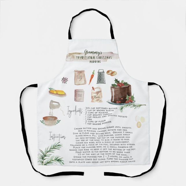 Tablier Pouding de Noël traditionnel | Recette Héritage (Recto)
