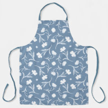 Poudre foncée bleu floral motif élégant blanc chic