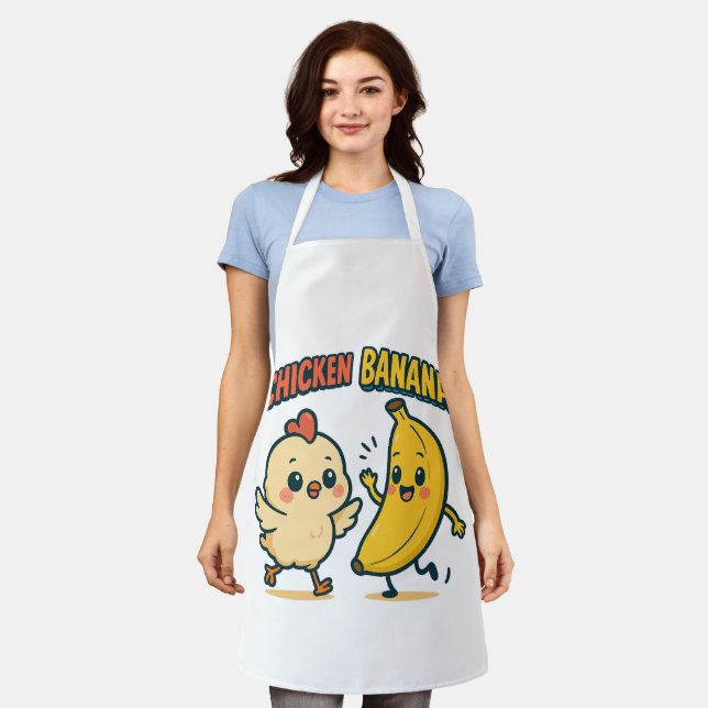 TABLIER POULE MIGNONNE BANANE (Porté)