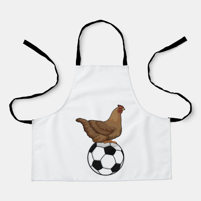 Tablier Poulet aux sports de football (Recto)