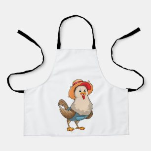 Tablier Poulet en fermier avec Casquette