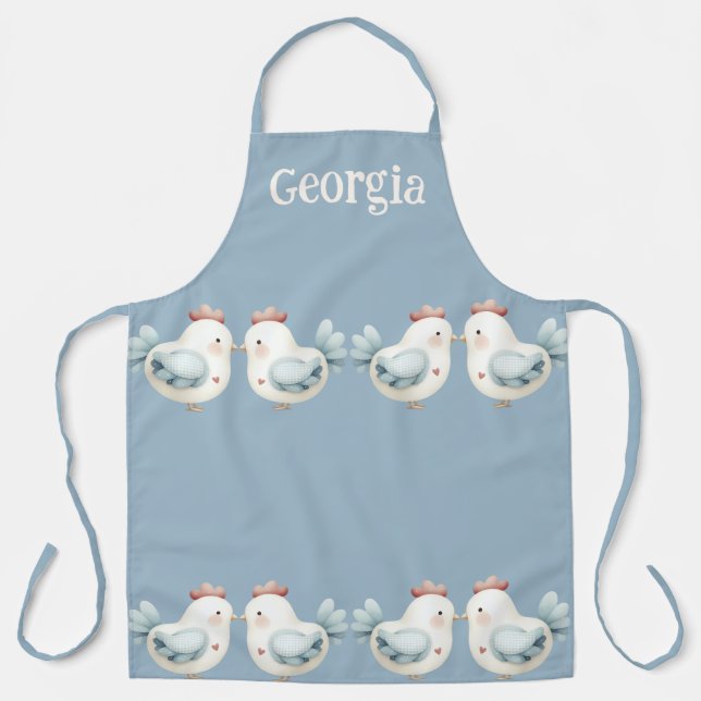 Tablier Poulet Pastel Cottagecore (Recto)