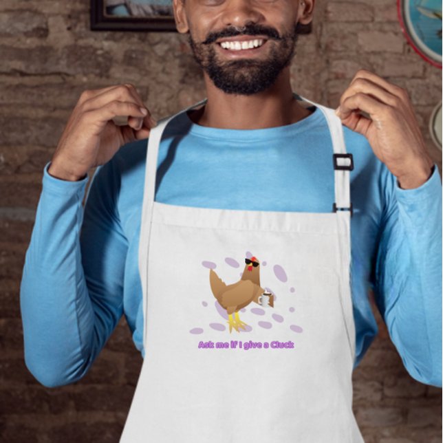 Tablier Poulet sarcastique – Demande-moi si je m'en fiche (Créateur téléchargé)