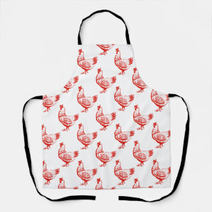 Tablier Poulets rouges