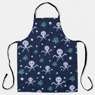 Tablier Poulpe sous le motif enfants de la mer