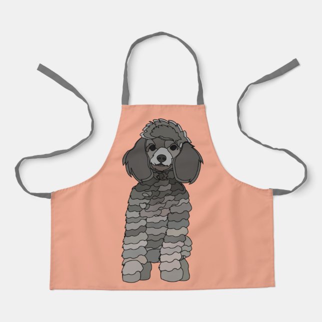 Tablier pour enfants avec chien caniche (Recto)