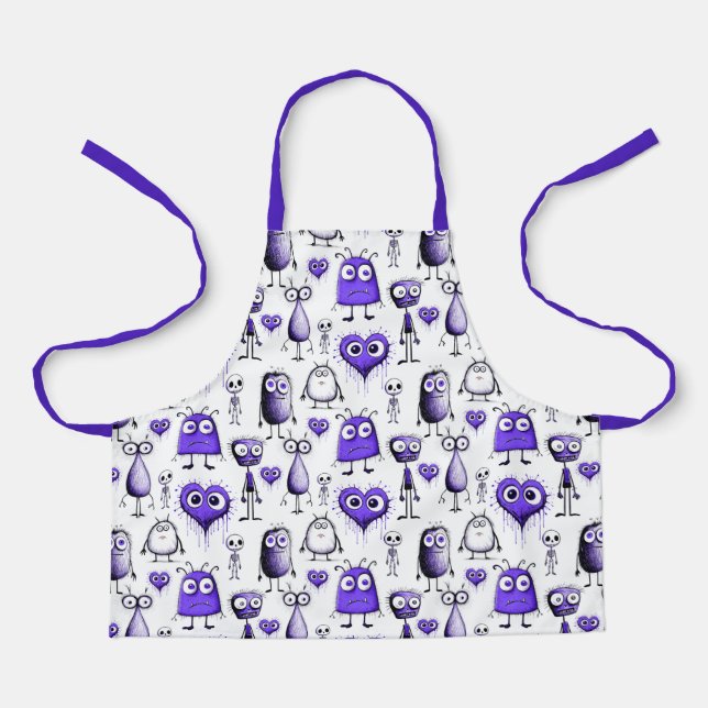 Tablier pour enfants Monstre Violet (Recto)