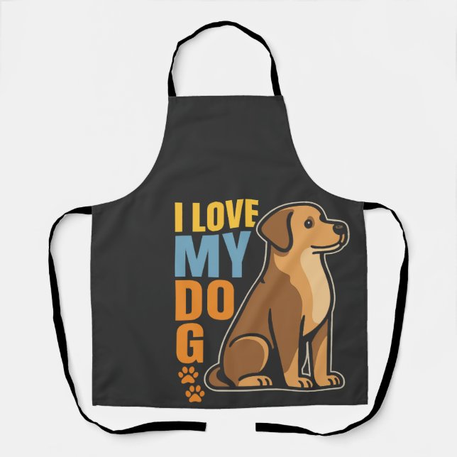 Tablier Pourquoi j'aime mon chien � Célébration de design  (Recto)
